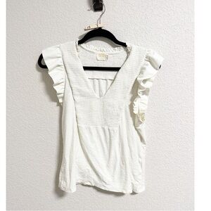 Chic White Ruffle Sleeve Blouse